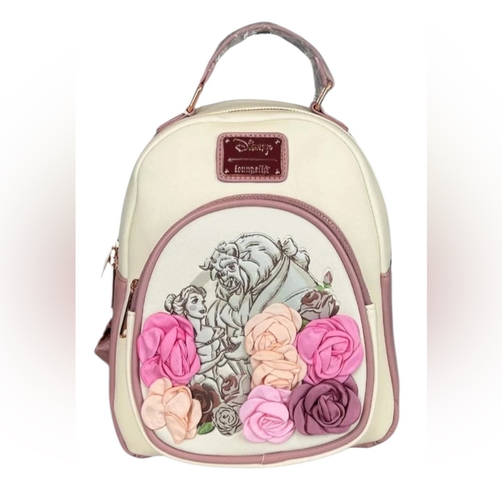 Loungefly Disney Cream and Pink Beauty & the Beast Backpack